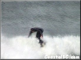 land on the top of the wave, or in the transition